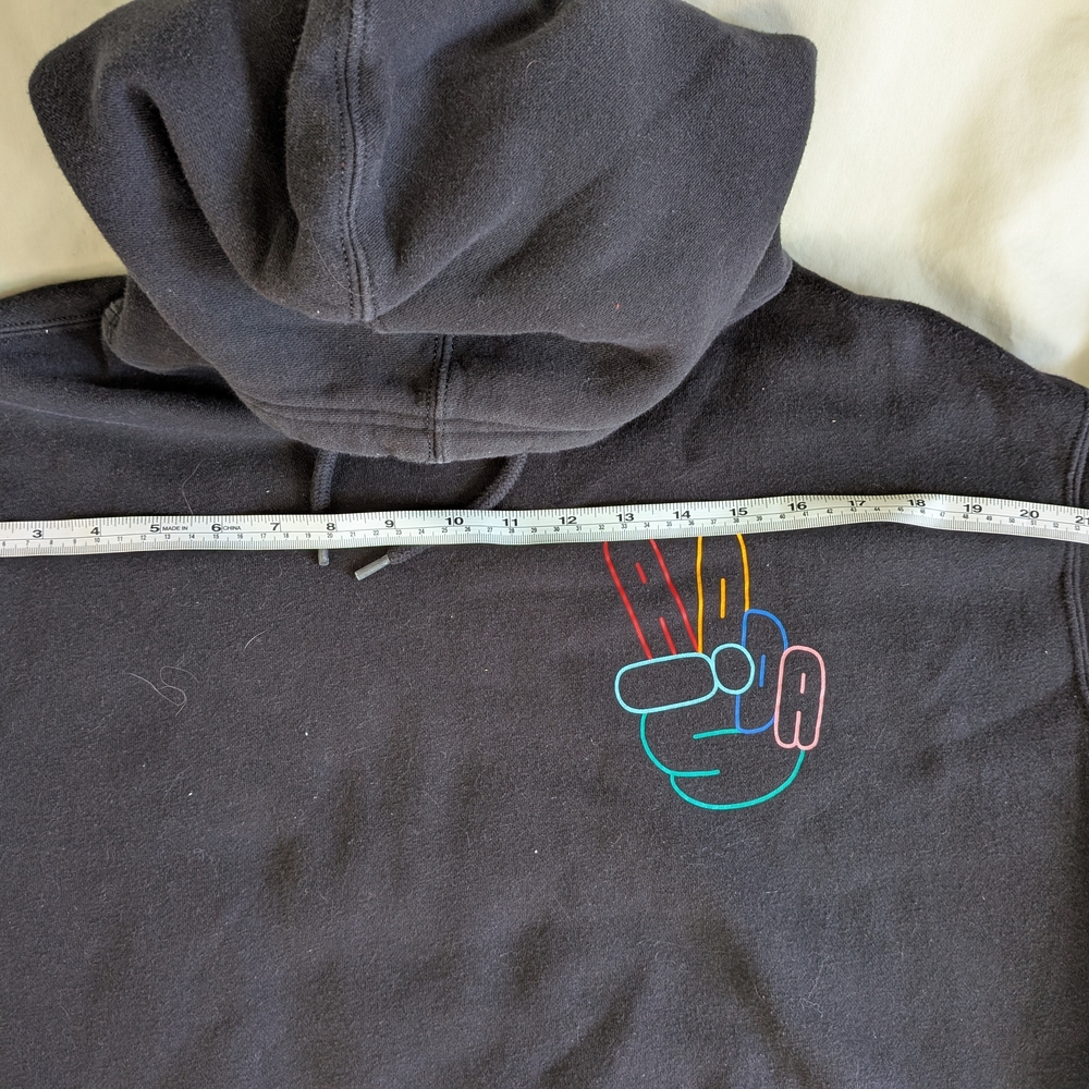 Adidas Black Hoodie with Peace Sign Logo - Picture 5 of 5